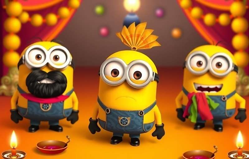 Minion Rush Diwali event showing Minions in traditional Indian attire with Diwali decorations